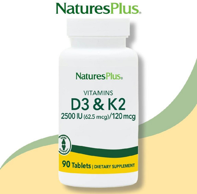 네이쳐스 플러스 비타민 D3 K2 2500IU 120mcg 90타블렛, 1개, 90정