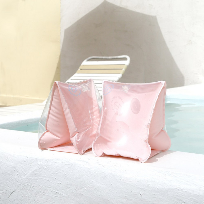 위크나인 암튜브 물놀이 용품 성인 투명 글로우 암링, 핑크, 1세트