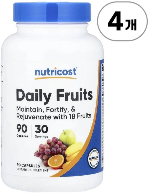 뉴트리코스트 데일리 후르츠 Nutricost Daily Fruits 90정, 4개 - 쿠팡
