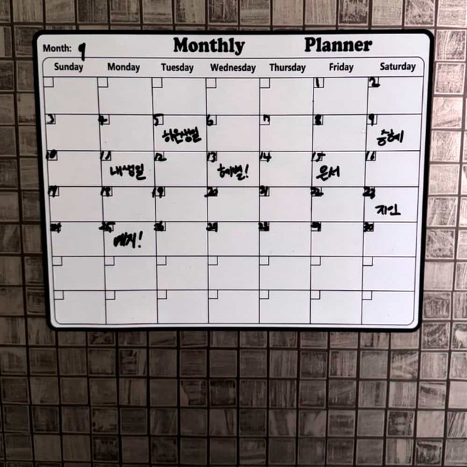 살림냥냥 자석 화이트 월간 메모보드 미니보드판