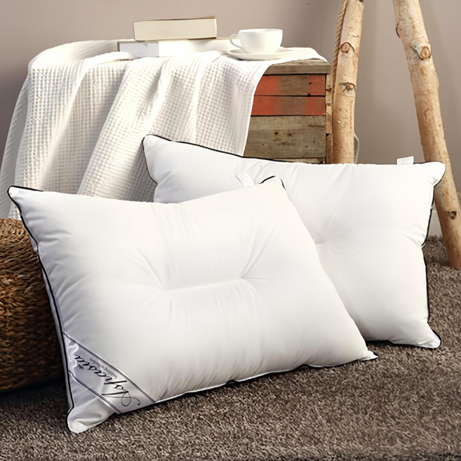 아임리빙 중량업 블랙라인 호텔용 마이크로필에버 C자형 베개솜 지퍼형, 화이트, 2개