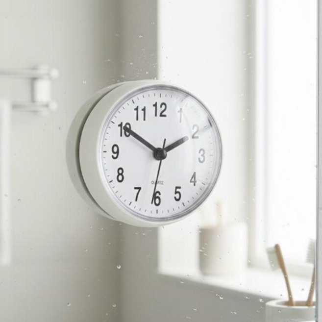 홍데이 방수시계 욕실 저소음 흡착식, 방수시계(화이트)