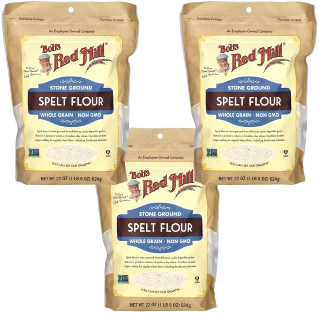 밥스레드밀 스펠트 플라어 밀가루 통곡물 홀 그레인 Spelt Flour 624g x3개, 3개