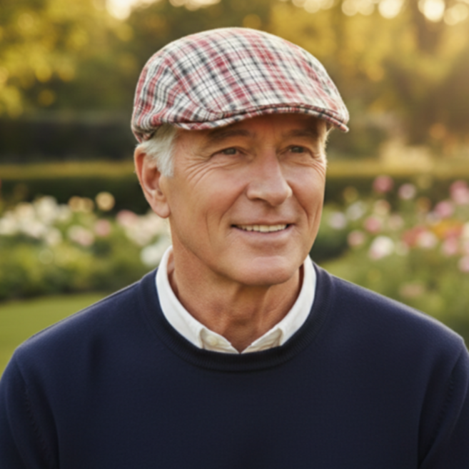 낭만삼춘 C011 사계절 체크무늬 베레모 시원한 중년남성 헌팅캡 도리구찌