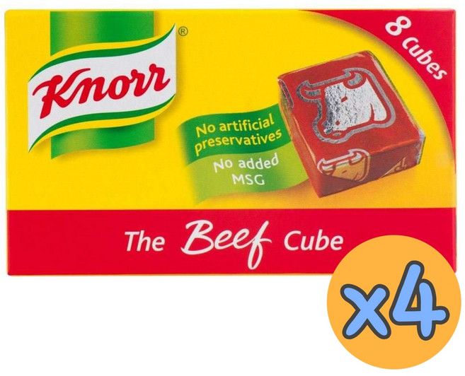 Knorr Beef Cube 소고기 육수 큐브 비프 스톡 8개입 x 4팩, 250g, 4개