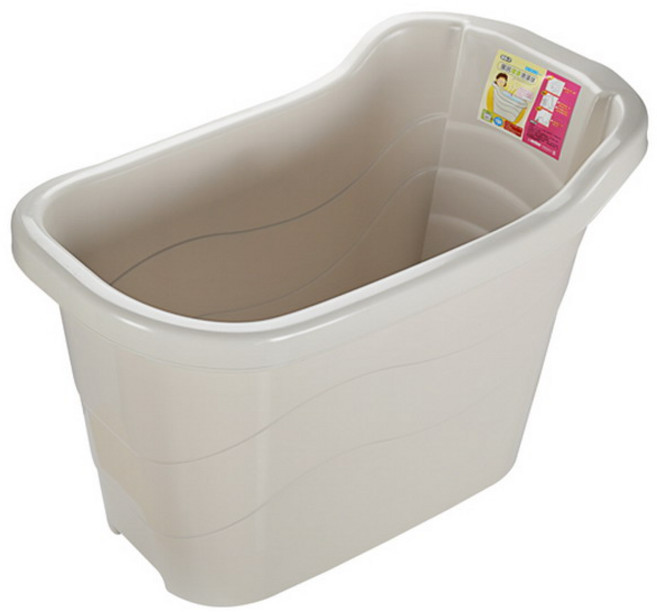 KEYWAY 泡澡桶 大人專用加高設計, 米白, 1個