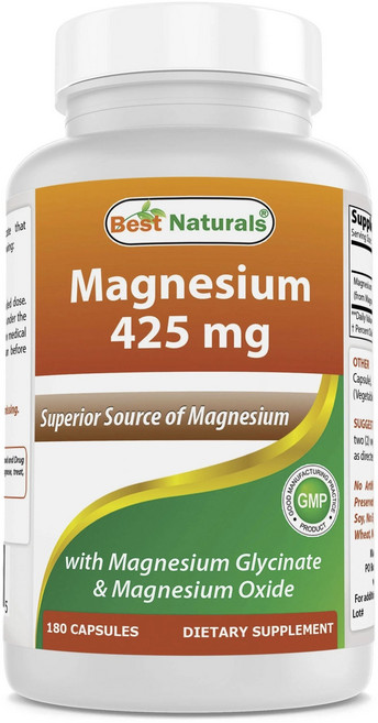 Best Naturals 鎂複合膠囊 425mg, 1個, 180錠