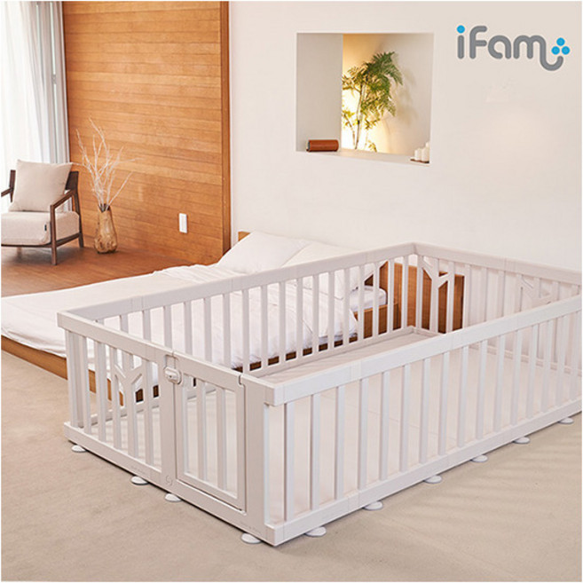 [아이팜] 버치 베이비룸 12P 안전가드 울타리 매트세트, 색상선택:1.올화이트, 상세 설명 참조