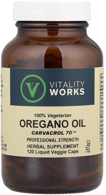 [120캡슐] 바이탈리티웍스 오레가노 오일 카르바크롤 70 액상 베지 캡슐 120정, 1개 - 쿠팡