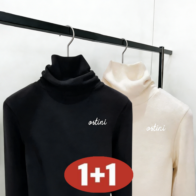 오스틱니 완전 편안 1+1 여성용 겨울 초특가 하이넥 보온 기모 긴소매 외출용 간절기