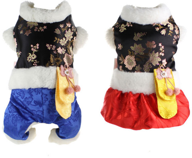 오기도기 클리어런스 강아지옷 명절 한복 파격특가, 1개, 5, 양단 올인원_블루