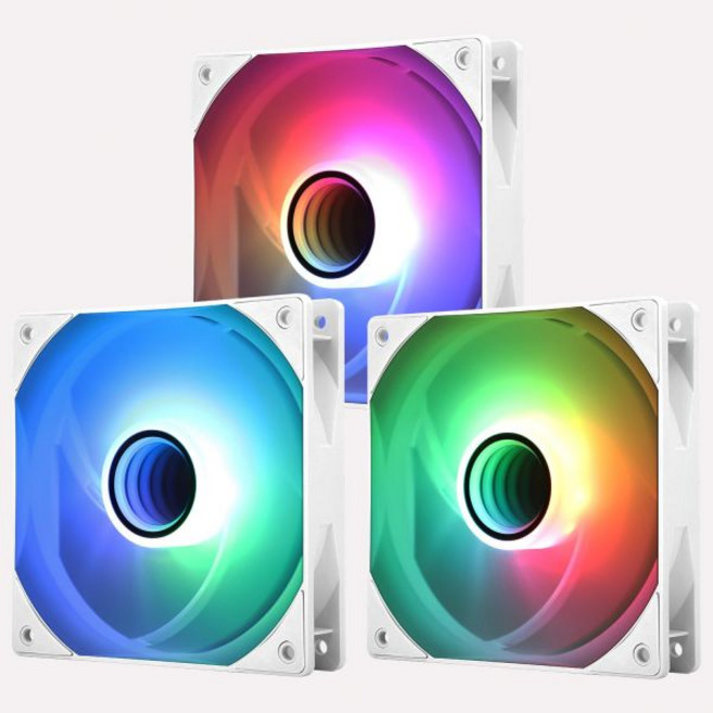 TL-C12W-S V3 x3팩 케이스 팬 120mm ARGB CPU 쿨러 미러 라이트 효과 포함 PC PWM 무소음 1500RPM 속도 화이트 냉각 키트