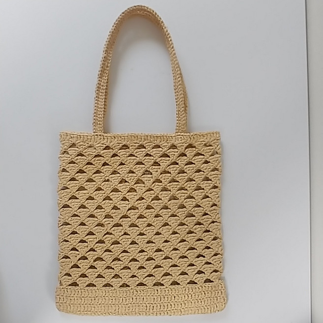 라피아삼각무늬에코백/삼각무늬명품에코백/라피아가방뜨기/신상라피아백/손뜨개가방