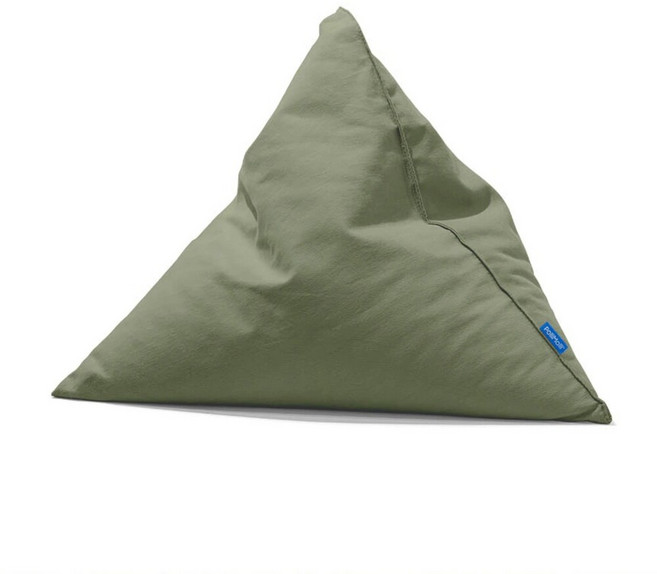 폴리몰리 코튼 빈백 삼각 쿠션 301C, 말차 그린
