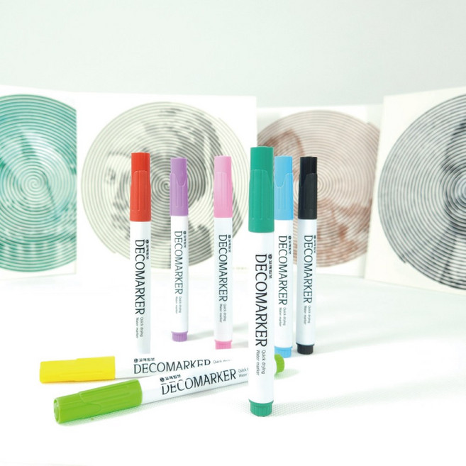 [꼬메빔보]데코마카12색 데코칠전용 수성마카펜, 1세트, 12색
