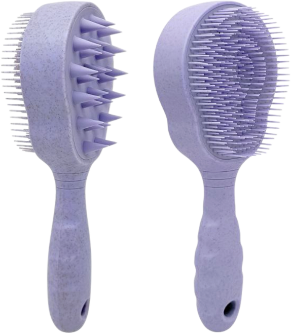 옐로구르미 두피 샴푸 브러쉬 양면 듀얼 실리콘 빗, 1개, 퍼플