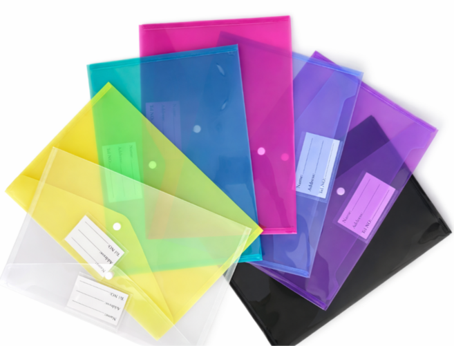 희희낙락 인덱스 똑딱이 A4 파일 홀더 서류봉투 7색, 7개, 화이트,엘로우,그린,핑크,블루,퍼플,블랙