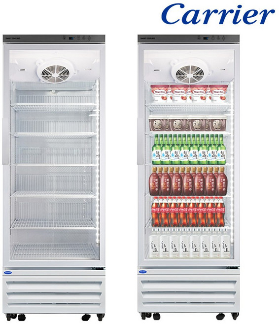 캐리어 냉동 쇼케이스 밀키트 다목적 수직냉동고 간냉식 블랙 화이트, 화이트 CSR-485G1H