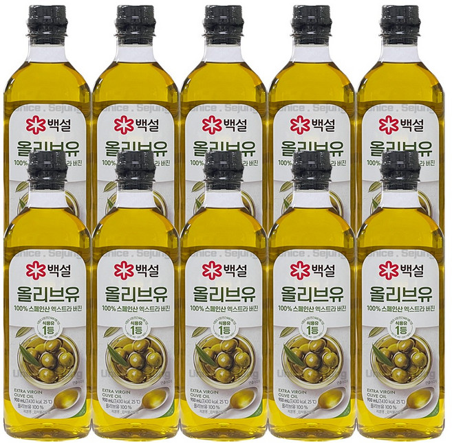 백설 스페인산 압착 올리브유, 900ml, 10개