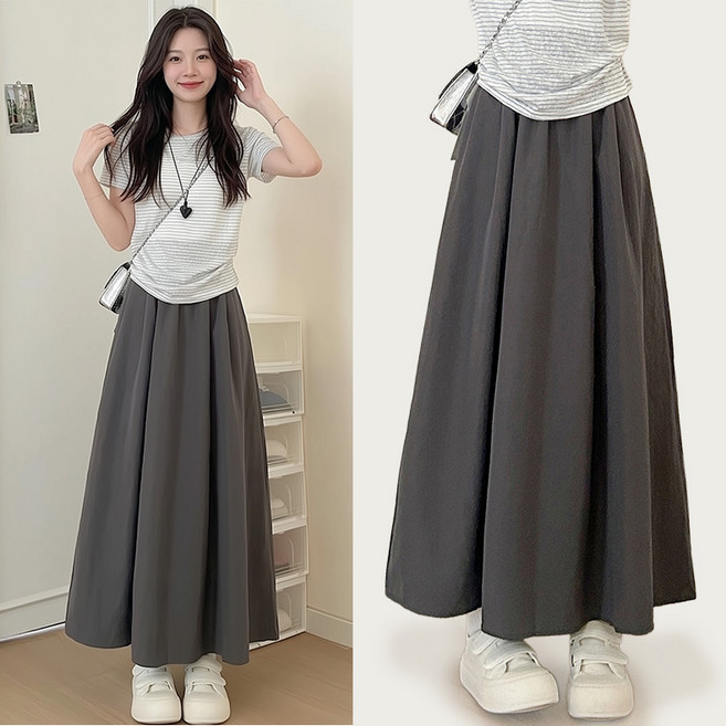 스토리원 WM-SSSK044 여성 11가지 감성 컬러 롱 스커트