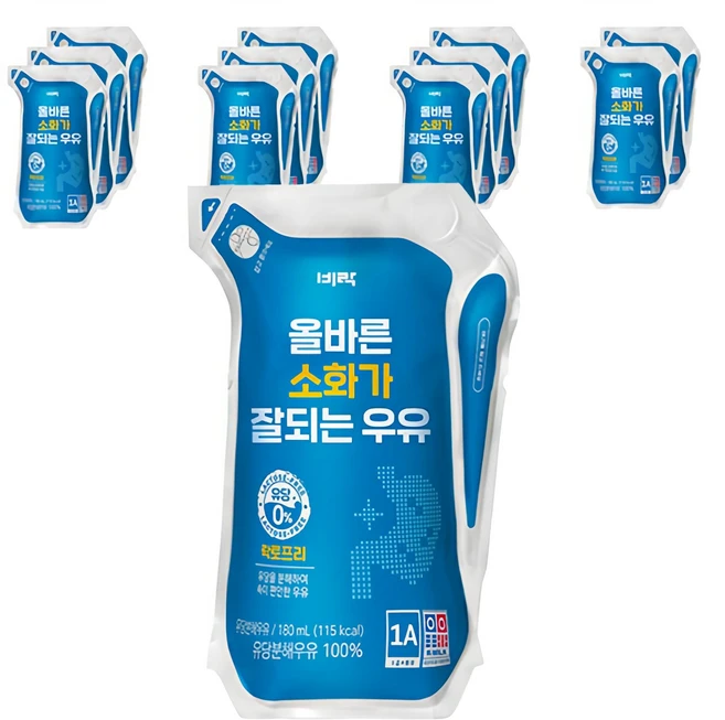 비락 올바른 소화가 잘되는 락토프리 우유, 180ml, 12개 - 쿠팡