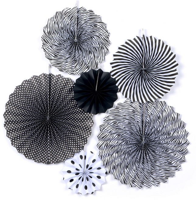 파티팡 페이퍼팬 데코 6종세트, 블랙