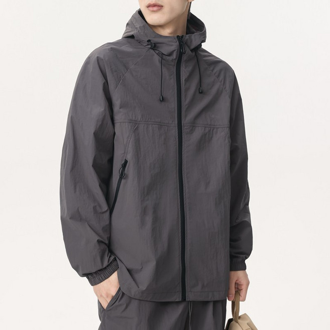 夏季超薄冰絲皮膚衣 防曬外套 涼感薄外套 防紫外線外套 運動風衣 拼色連帽防曬衣