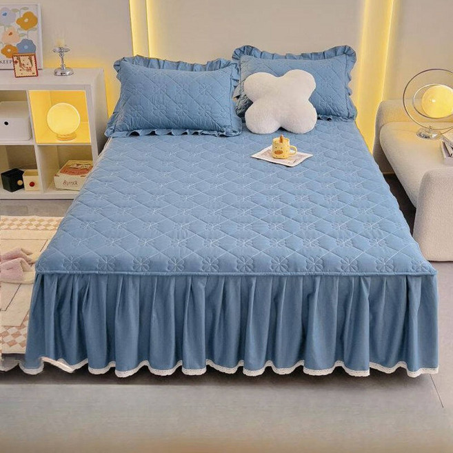 부드럽다 스커트 침대 패드 고정밴드형