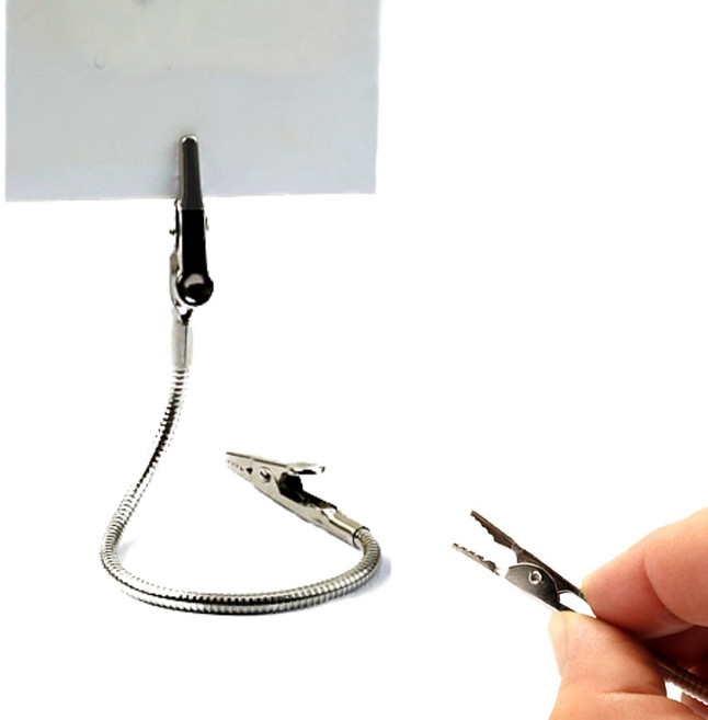 쇼클립 플렉시블 양쪽 POP집게 자바라 메모 집게 꽂이