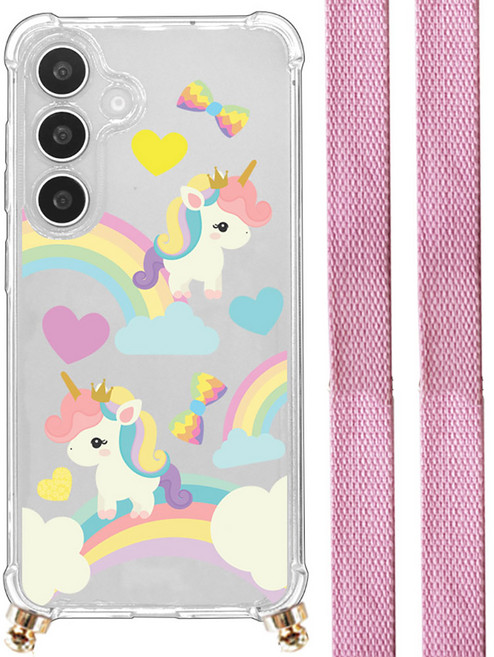 바비듀 목걸이 케이스 스트랩 투명 휴대폰 폰줄 면소재 갤럭시 와이드8 A17 A36 A16 버디3 키즈폰