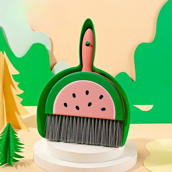 바로픽 미니 빗자루 세트 귀여운 쓰레받기 세트, 수박, 1개