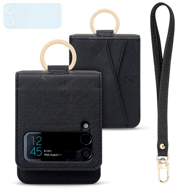 링홀더 카드수납 갤럭시 Z플립 케이스+카메라보호필름