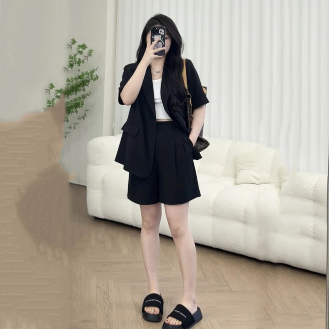 여성투피스 여성세트 정장자켓 + 반바지 반팔자켓 여름자켓 여름바지 SDE26030270 50