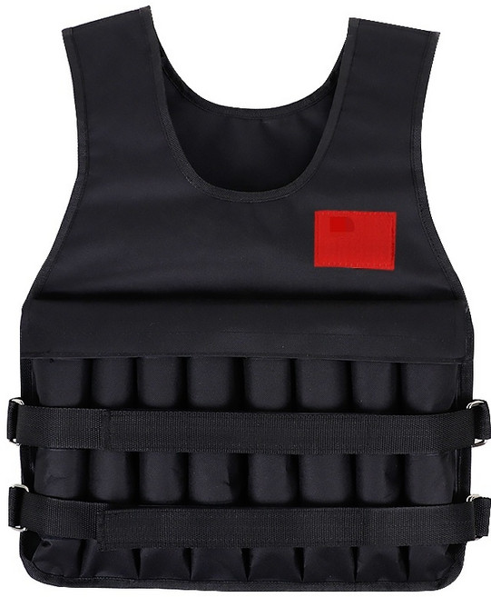 머슬 가드 중량조끼 헬스 벨크로 체력단련 무게 조절, 성인용 철모래 조끼(이중포켓)