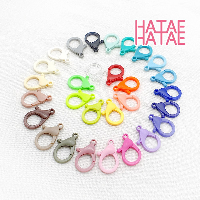 하태하태 플라스틱 랍스터 고리 37색상 컬러 원터치 개고리 키링 홀더 고리 마스크 만들기, 18.브라운퍼플, 1개