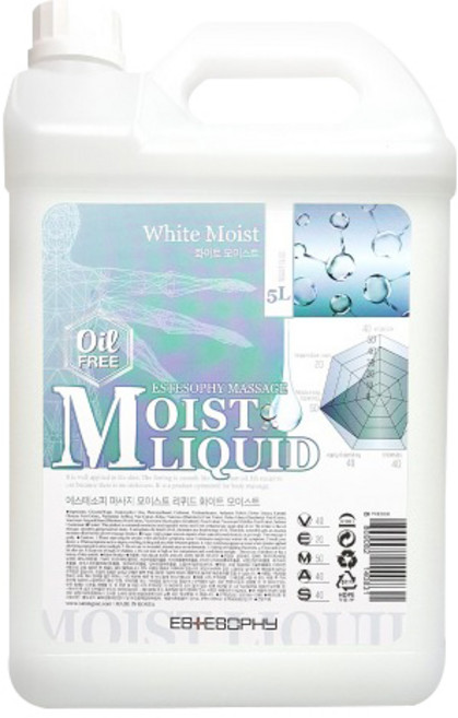 [다오몰] 에스테소피 모이스트 리퀴드 마사지오일 5L (무향) 수용성 바디케어 오일 고보습 커플 마사지 아로마 오일 웨딩 바디케어 홈스파 승모근 이완 스크럽후 오일 마사지, 1개