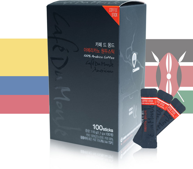 카페드몽드 아메리카노 원두스틱 아라비카100%, 1.1g, 1개, 100개입