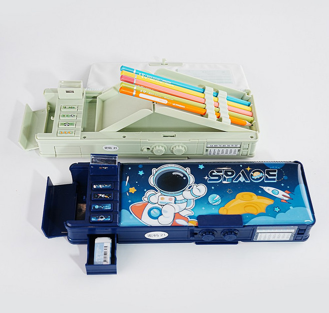 다함 비밀번호 잠금 기능 필통 만능 변신 초등 학생 남아 여자 학생 학용품, 1개, 스페이스