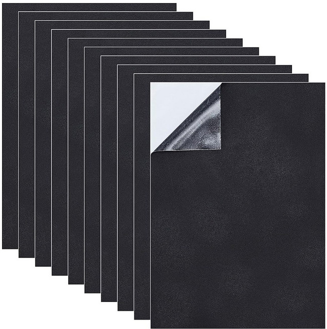 10장 A4 사이즈 자착 고무판 패드 접착제를 띠다 직사각형 검은색 30x21x0.1cm, 10개