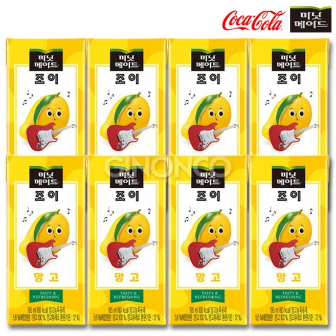 코카콜라 미닛메이드 조이 망고 195ml, 8개