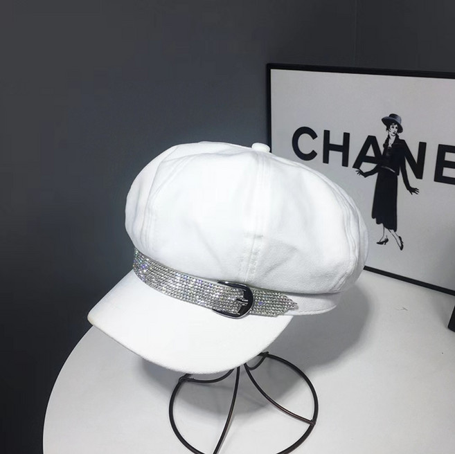 패션 와일드 큐빅 팔각모자 여 봄여름 아웃도어 바캉스 우아한 소프트탑 베레모