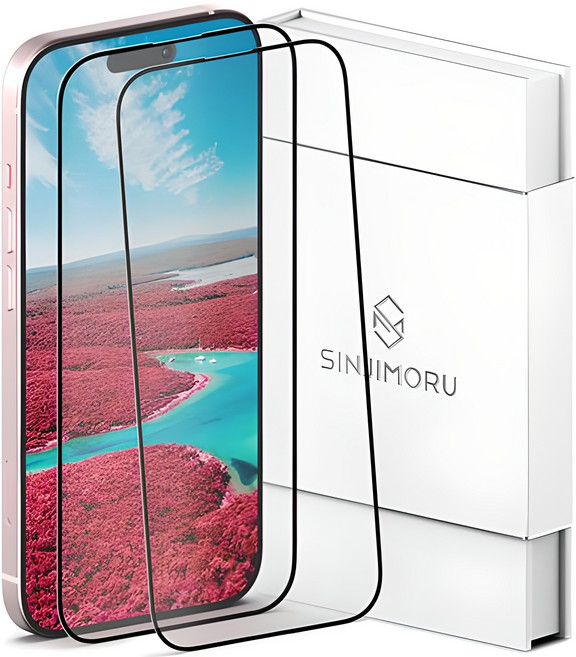 신지모루 풀커버 하이브리드 강화유리 액정보호필름 2매입, 1세트