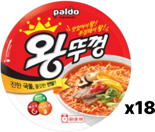 팔도 컵라면 짬뽕 왕뚜껑 110g X18개, 18개