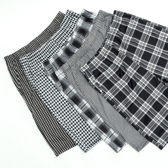 남여공용 냉감 체크 5부 파자마 바지 5매세트