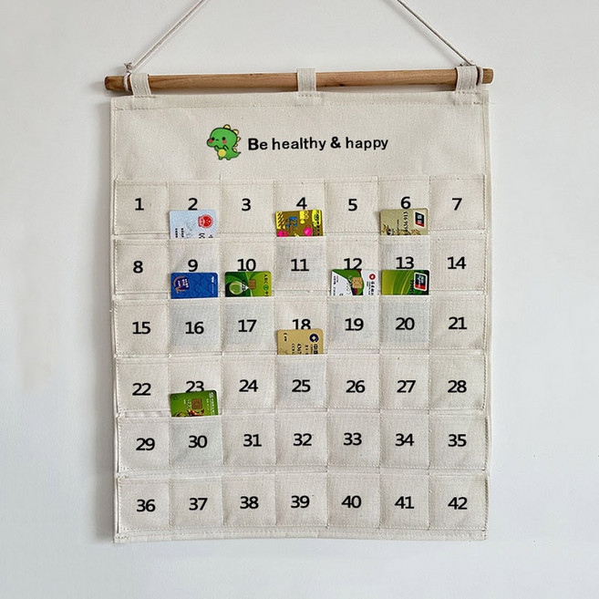 쿠폰 타입 거치대 우드 업소용 cm 케이스 상자 스탠드 정리함 커피 카트 벽걸이 꽂이, 66 숫자 공룡알파벳 카드홀더 42칸, 포켓사이즈:6x6cm