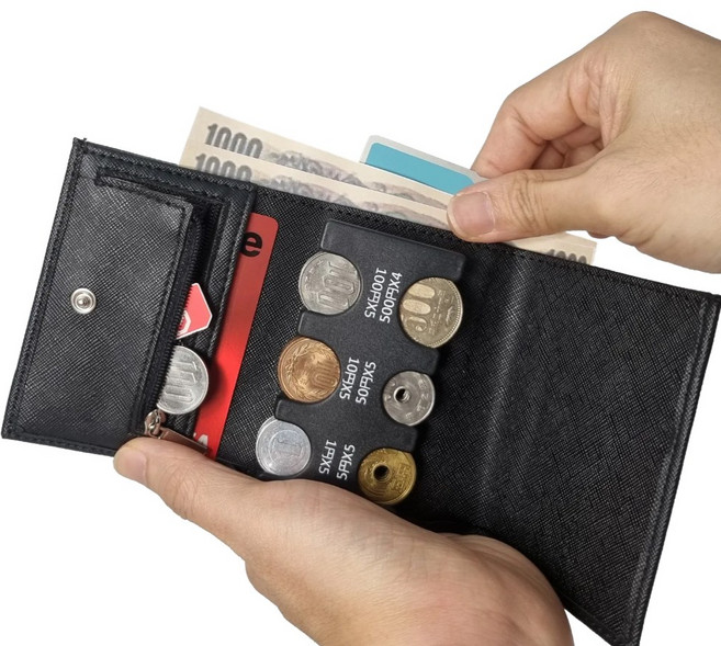 하루굿즈 일본 동전지갑 케이스 3단지갑 엔화 여행 파우치