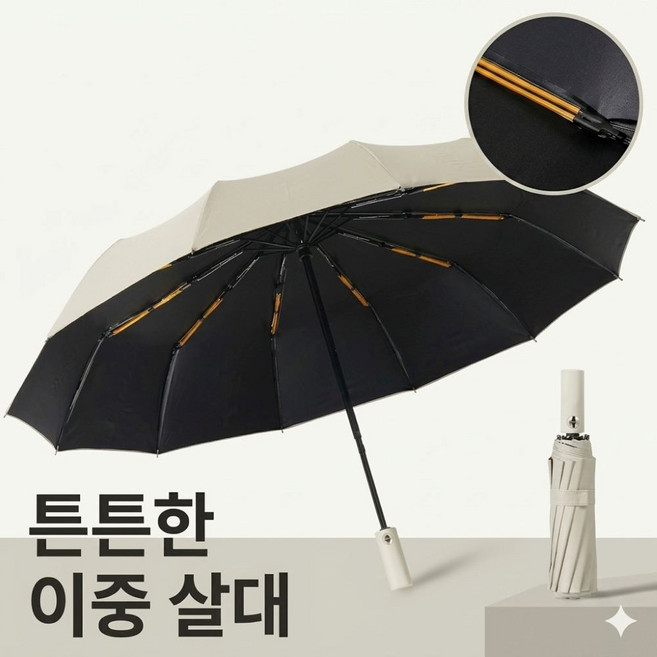 공감미엘 튼튼한 특수 이중 살대 3단 접이식 자동 원터치 자외선 차단 우산