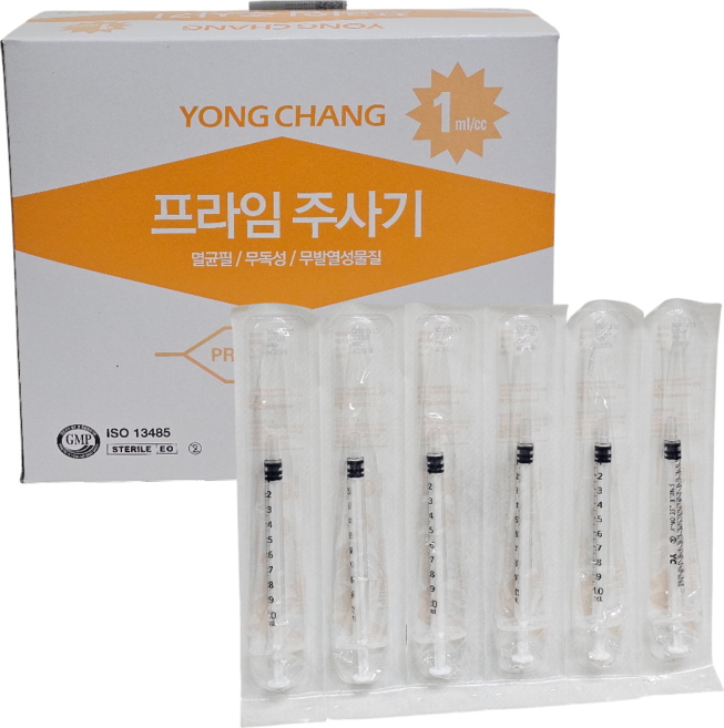 무침주사기 1ml 멸균 용창 구)부광, 1개