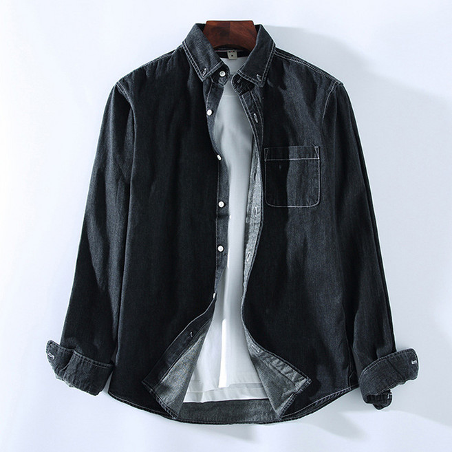 데님셔츠 남성 봄가을 청남방 캐주얼남성 워싱 긴팔 남방