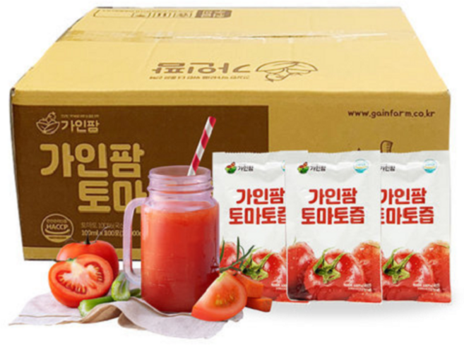 가인팜 국내산 토마토 100% 무첨가 토마토즙 100ml 100포, 10L, 1개